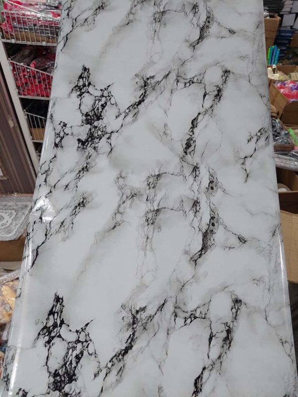 Self-Adhesive White Marble Sheet – Transform Your Space with Style & Durability! 🏡